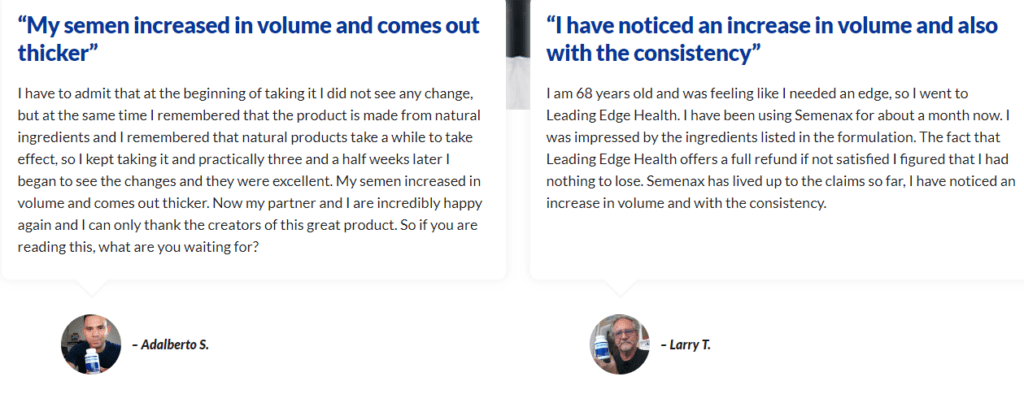 semenax Testimonials  - semenax before and after